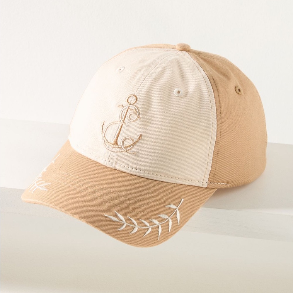 Anthropologie Coney Island Picnic Nautical Monogram E Cap NEW